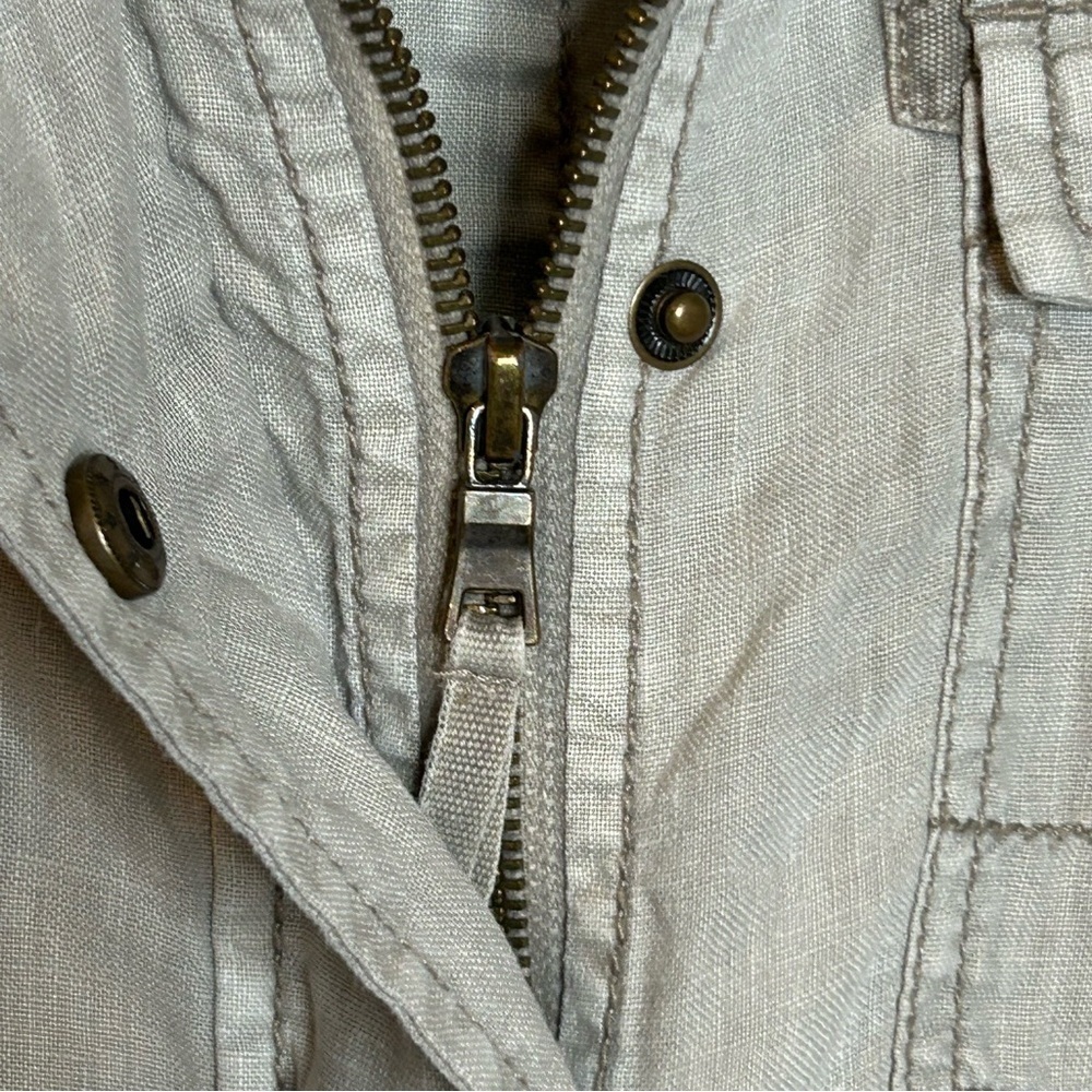Anthropologie Marrakech Linen Utility Cargo Jacket Medium - Picture 7 of 15